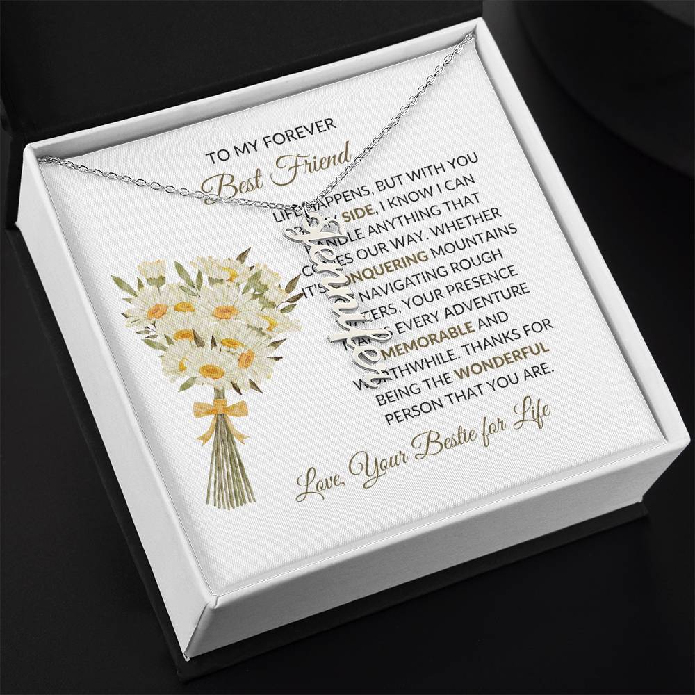 Vertical Name Necklace | To My Forever Best Friend - Personalized Necklace | Friendship Necklace