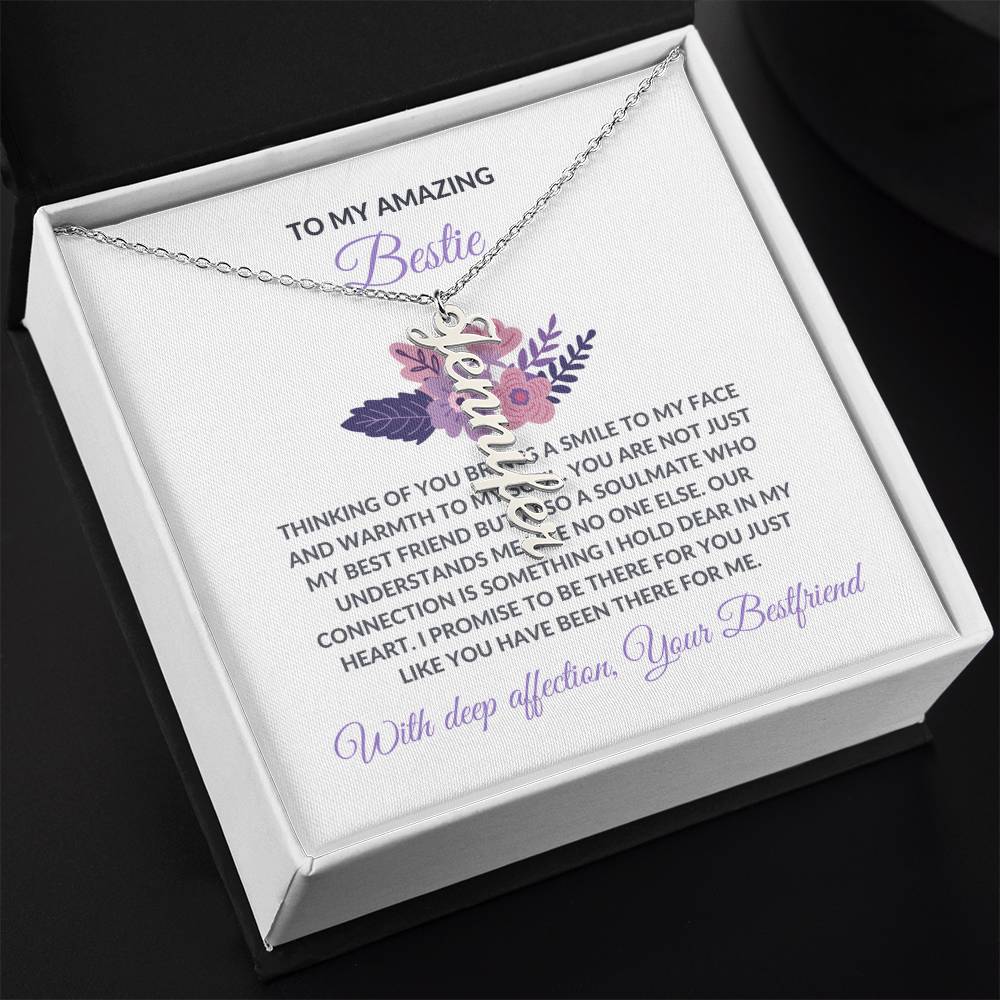 Vertical Name Necklace | To My Amazing Best Friend - Personalized Necklace | Friendship Necklace