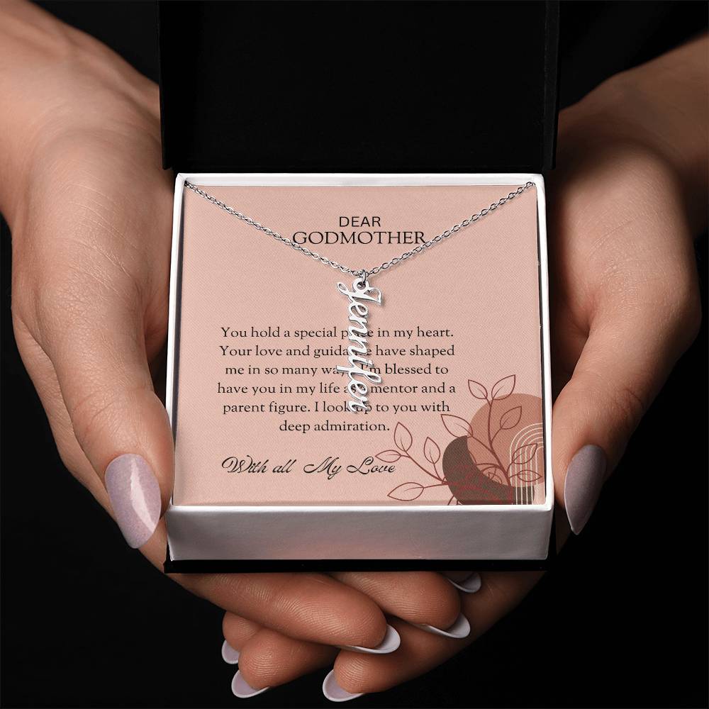 Vertical Name Necklace for Special Godmother | A Personalized Treasure of Affection | Godmother Gift