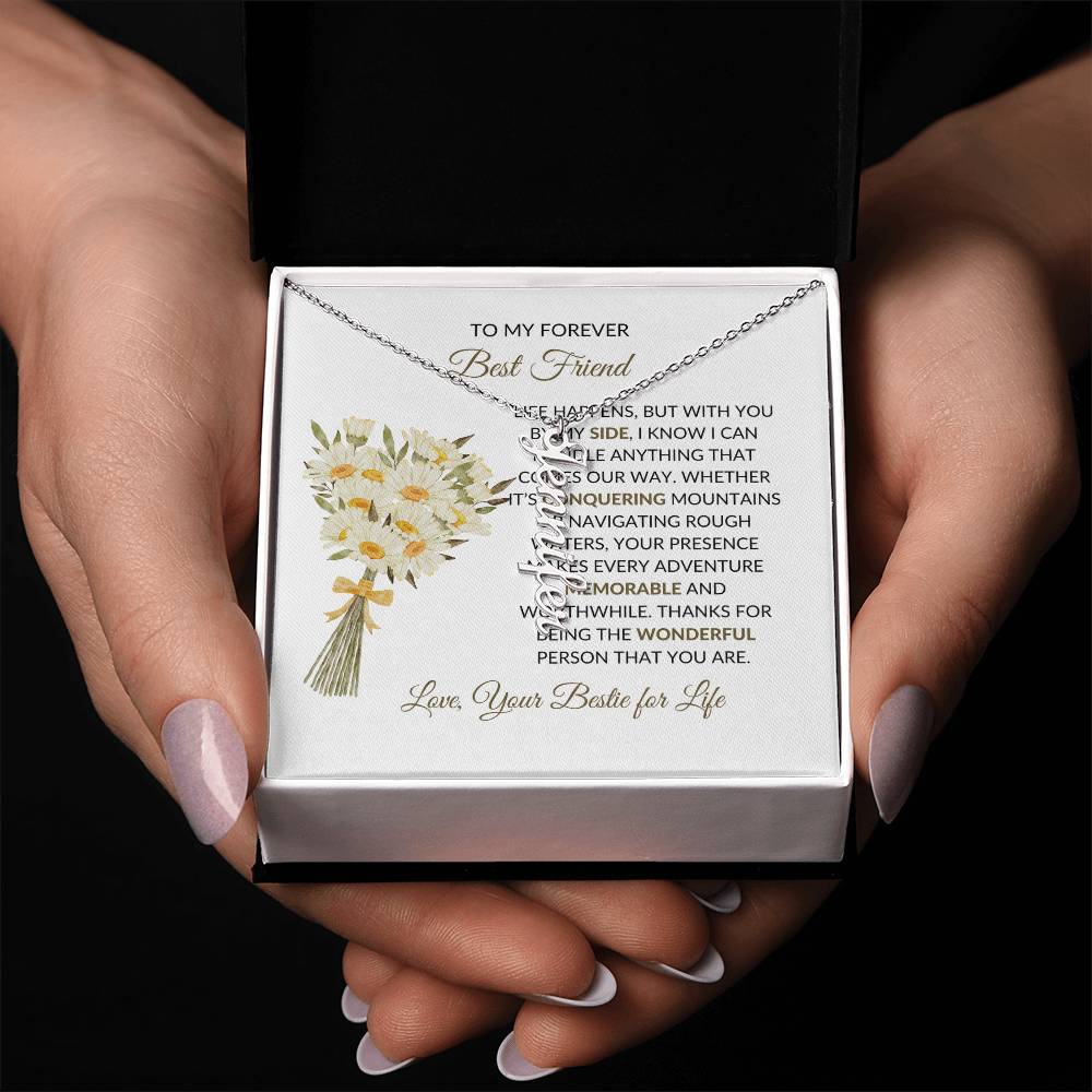 Vertical Name Necklace | To My Forever Best Friend - Personalized Necklace | Friendship Necklace