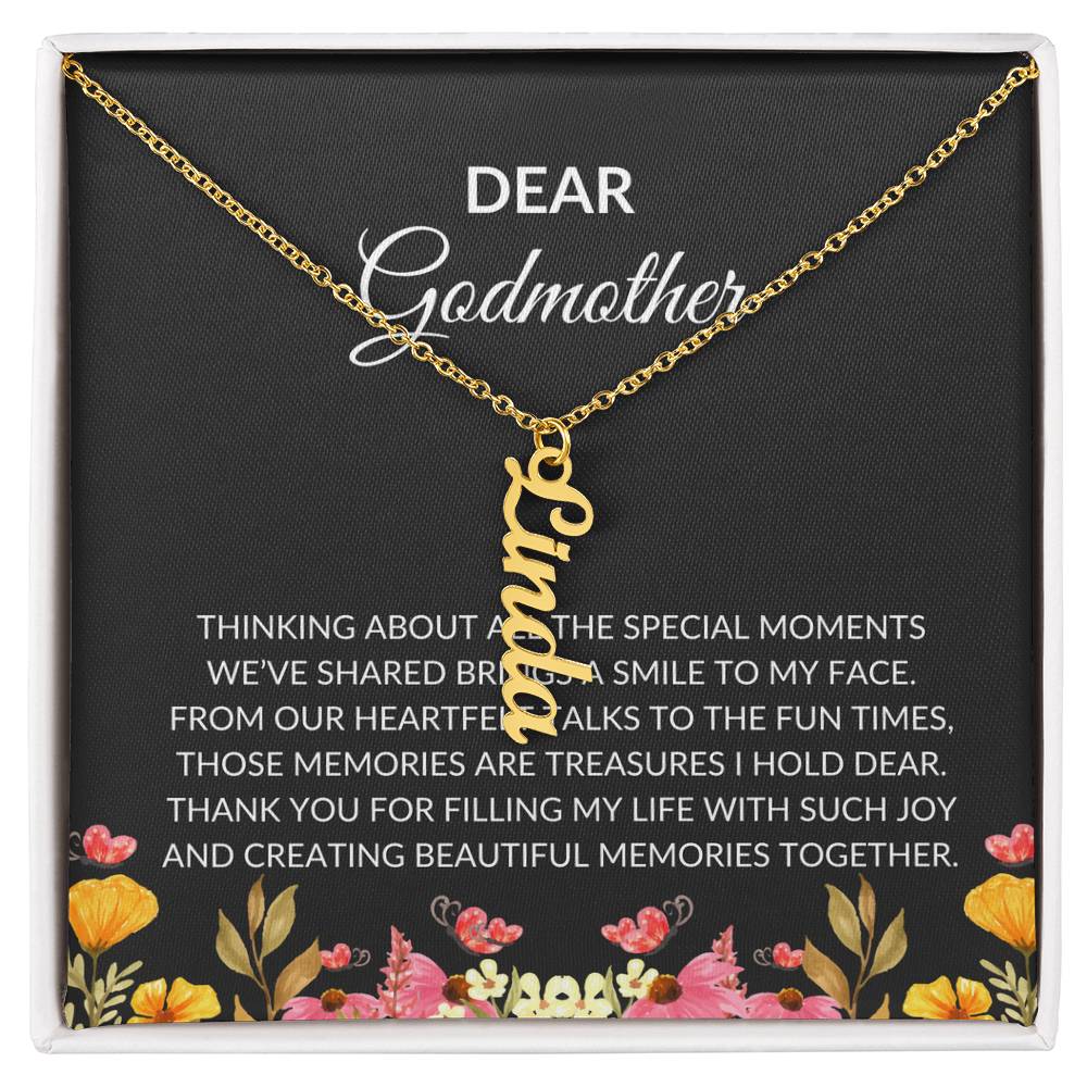 Vertical Name Necklace for Dear Godmother | A Unique Way to Express Your Love | Godmother Gift