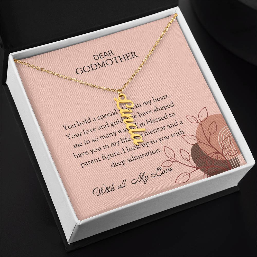Vertical Name Necklace for Special Godmother | A Personalized Treasure of Affection | Godmother Gift