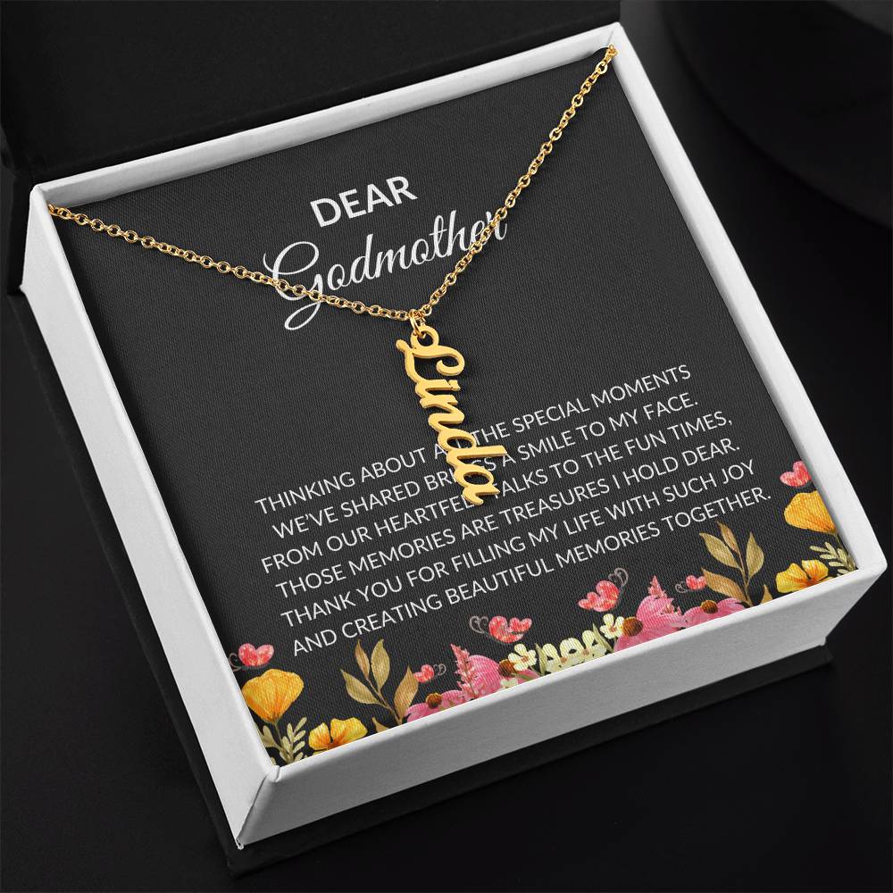 Vertical Name Necklace for Dear Godmother | A Unique Way to Express Your Love | Godmother Gift