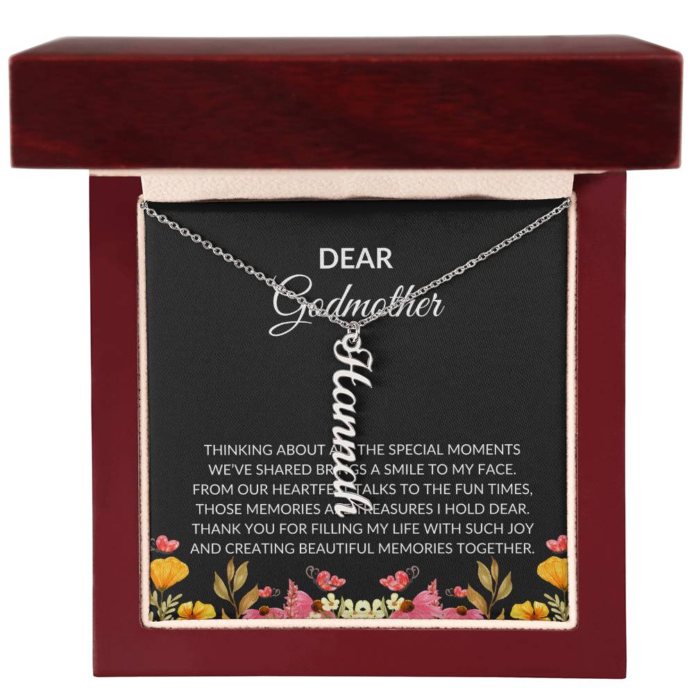 Vertical Name Necklace for Dear Godmother | A Unique Way to Express Your Love | Godmother Gift
