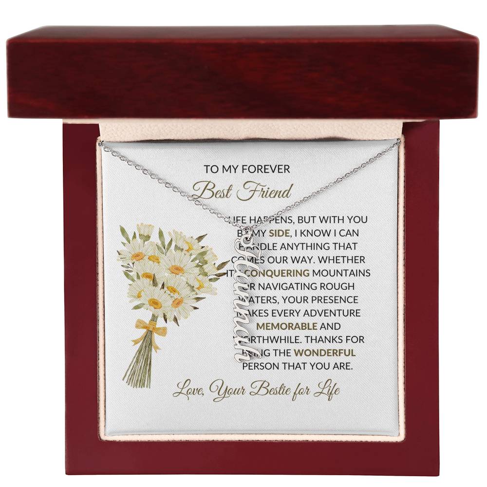 Vertical Name Necklace | To My Forever Best Friend - Personalized Necklace | Friendship Necklace