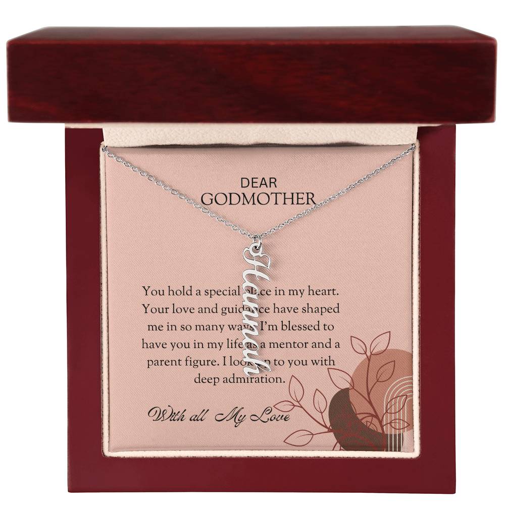 Vertical Name Necklace for Special Godmother | A Personalized Treasure of Affection | Godmother Gift