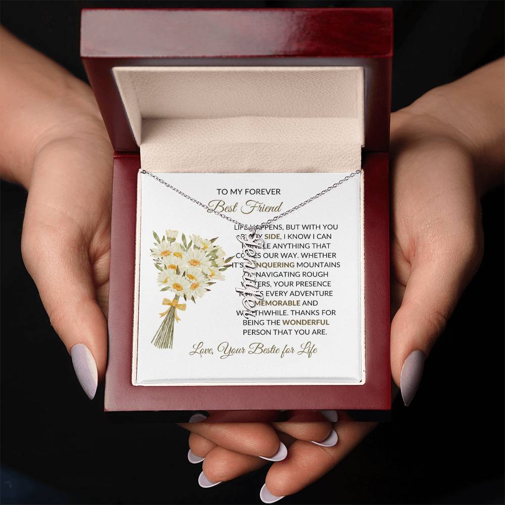 Vertical Name Necklace | To My Forever Best Friend - Personalized Necklace | Friendship Necklace