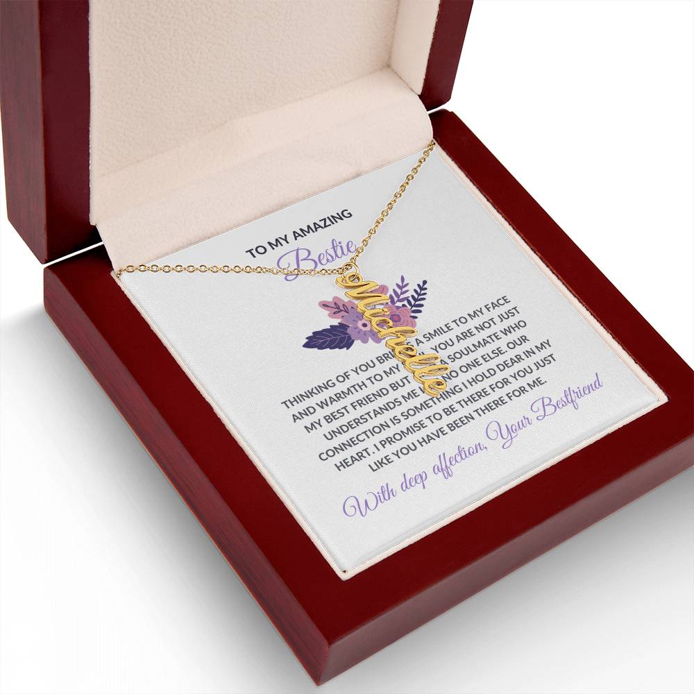 Vertical Name Necklace | To My Amazing Best Friend - Personalized Necklace | Friendship Necklace