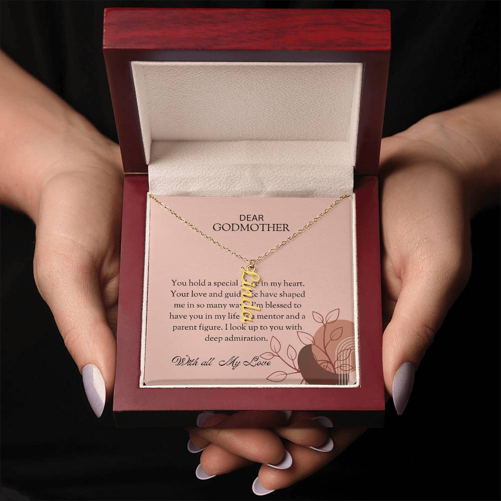 Vertical Name Necklace for Special Godmother | A Personalized Treasure of Affection | Godmother Gift