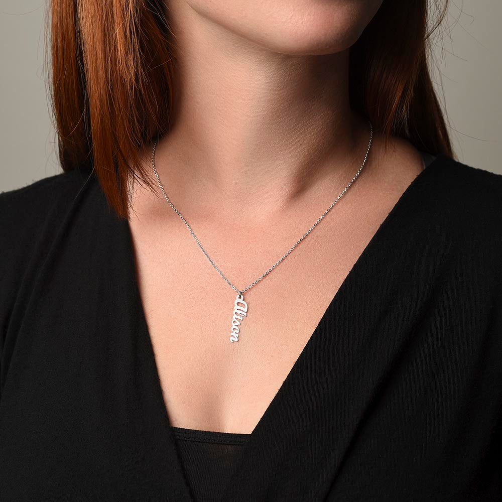Vertical Name Pendant | Custom Name Necklace | Gift for Sister