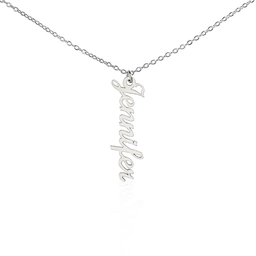 To My Beautiful Mom | Sleek Vertical Custom Name Necklace for Daily Wear