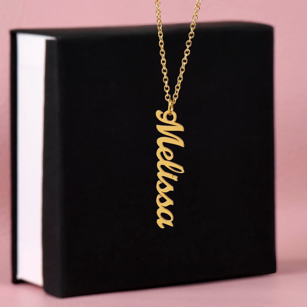 Vertical Name Pendant | Custom Name Necklace | Gift for Sister