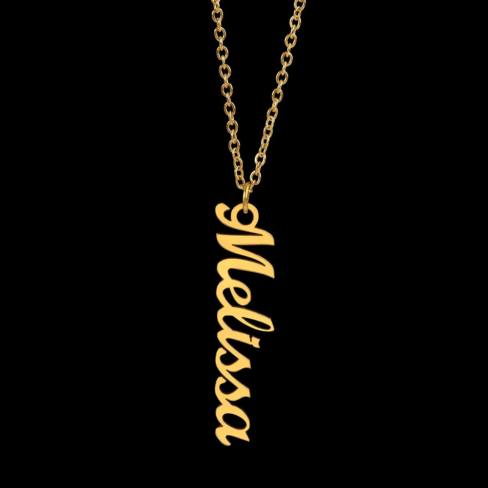 Vertical Name Pendant | Custom Name Necklace | Gift for Sister
