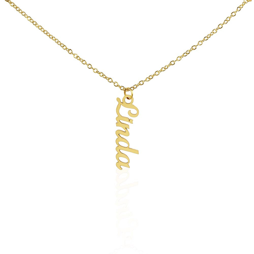 To My Beautiful Mom | Sleek Vertical Custom Name Necklace for Daily Wear