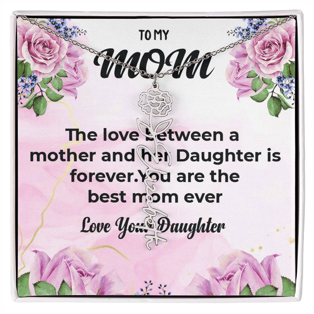 To My Lovely Mom | Flower Style Name Necklace | A Gift from the Heart