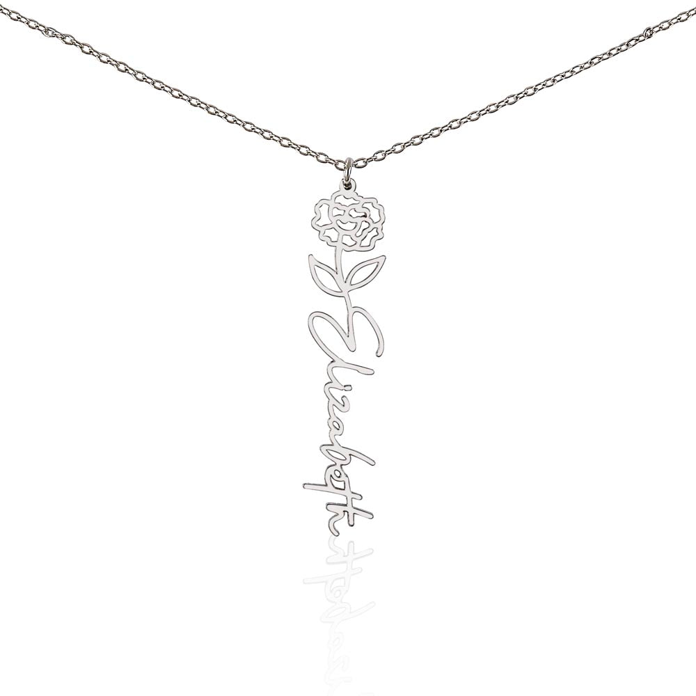 To My Grandma | Elegant Flower Style Name Necklace Gift from Granddaughter | Gift for Grandma