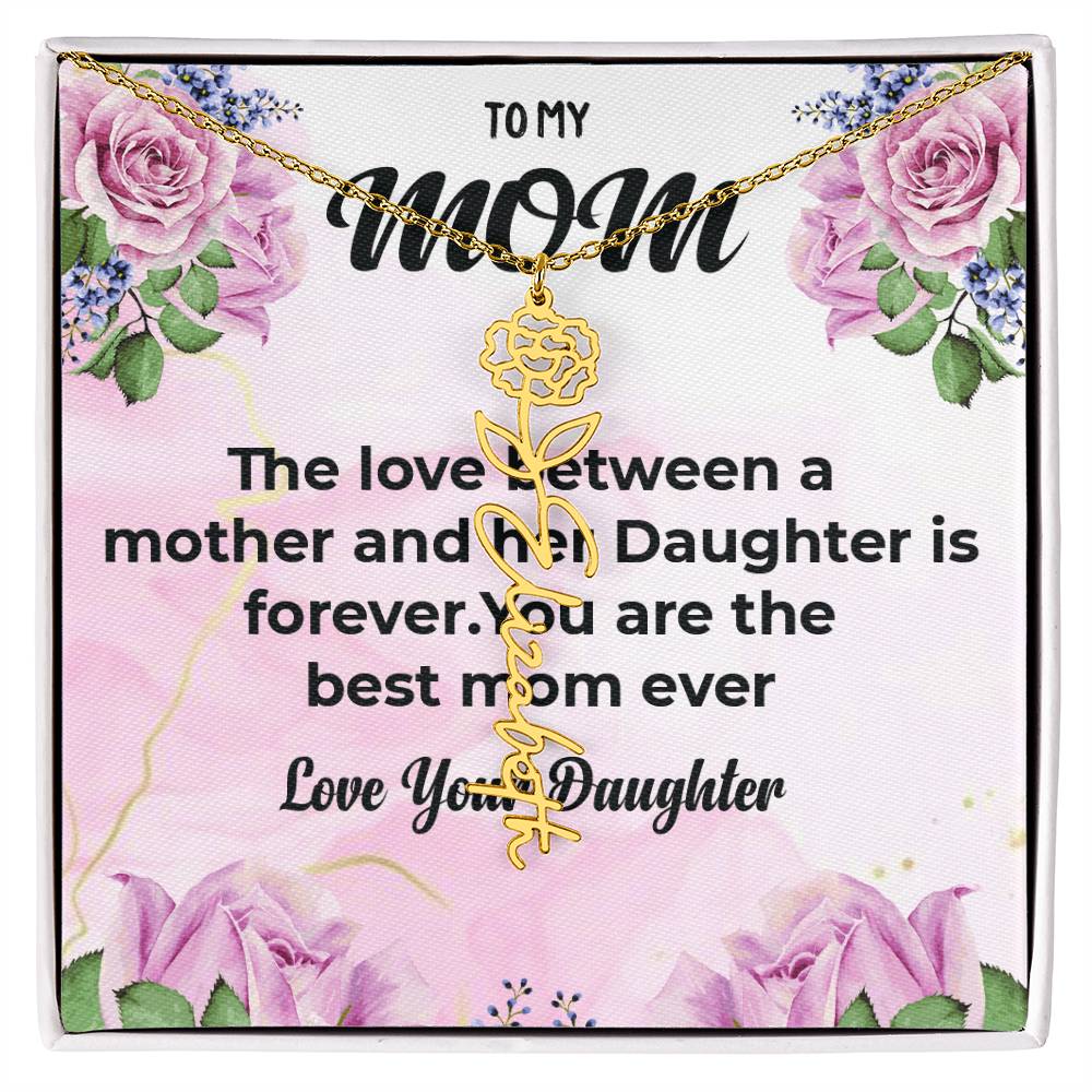 To My Lovely Mom | Flower Style Name Necklace | A Gift from the Heart