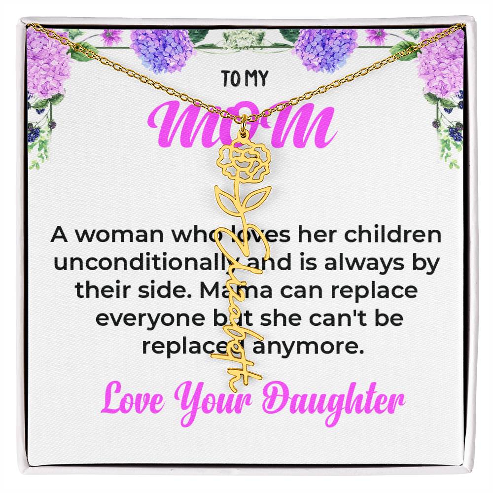 Custom Name Necklace Form Mom | Flower Style Name Necklace