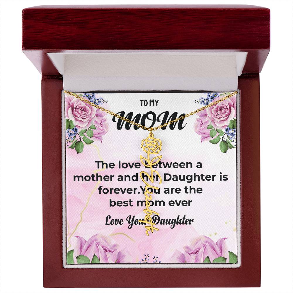 To My Lovely Mom | Flower Style Name Necklace | A Gift from the Heart