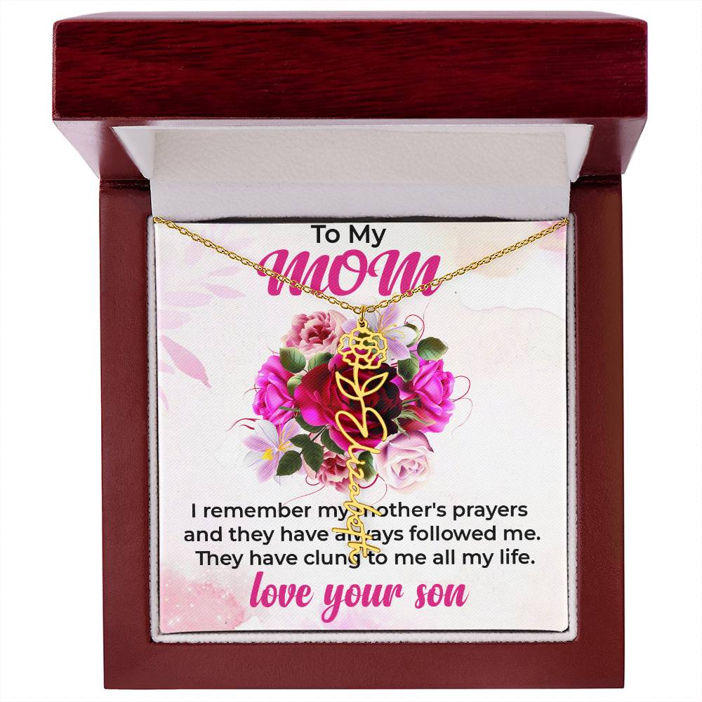 To My Mom | Flower Name Necklace | Mother-Daughter Bond Necklace Gift from Daughter