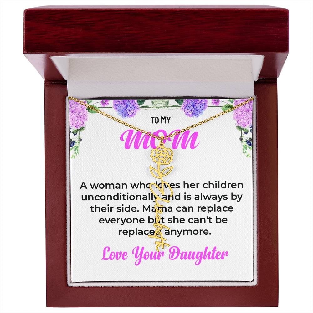Custom Name Necklace Form Mom | Flower Style Name Necklace