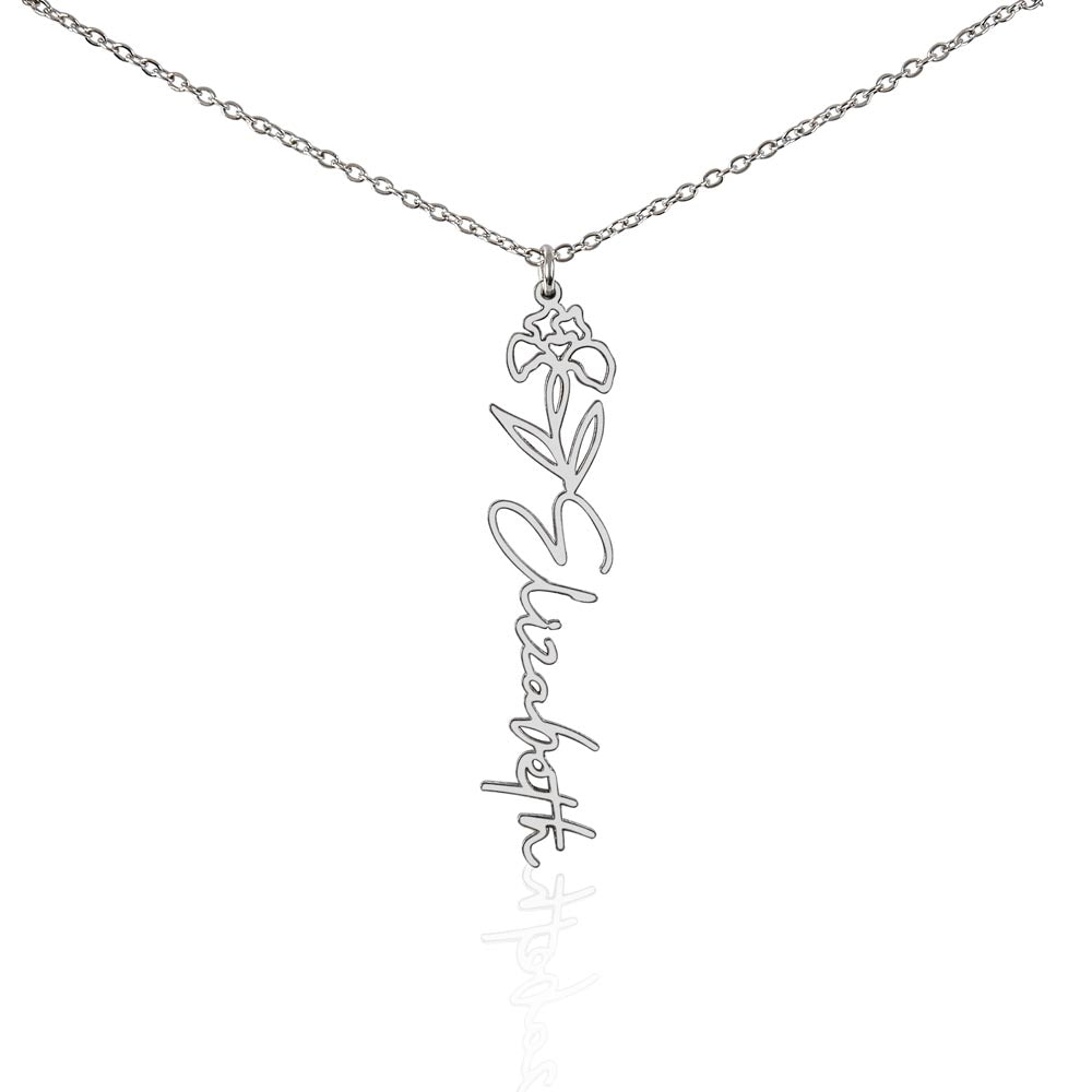 To My Grandma | Elegant Flower Style Name Necklace Gift from Granddaughter | Gift for Grandma