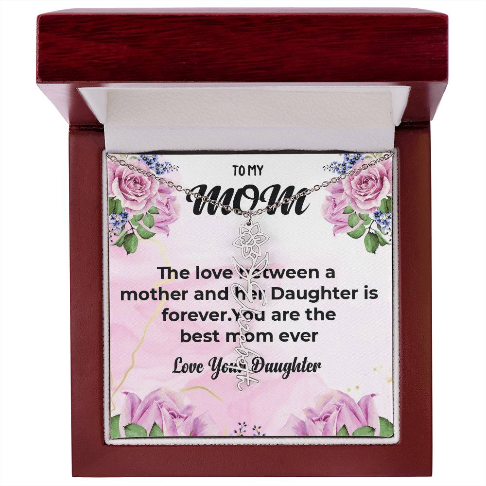To My Lovely Mom | Flower Style Name Necklace | A Gift from the Heart