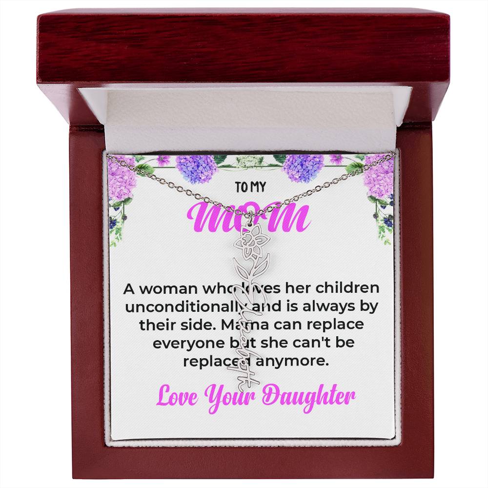 Custom Name Necklace Form Mom | Flower Style Name Necklace
