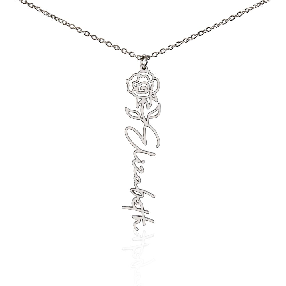 To My Dearest Mom | Flower Style Name Necklace Gift