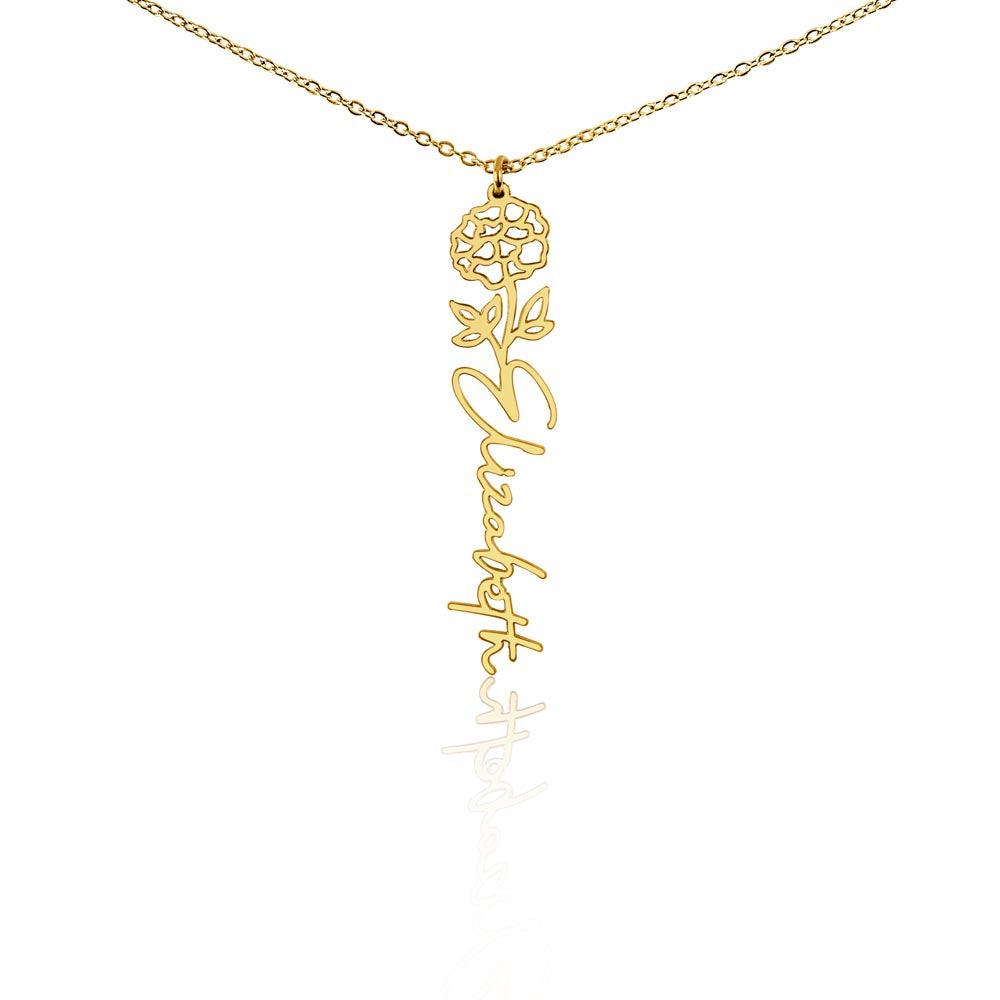 To My Big Sister's Heartfelt Flower Name Necklace | Gift for Sister | Flower Name Necklace Gift for Sister