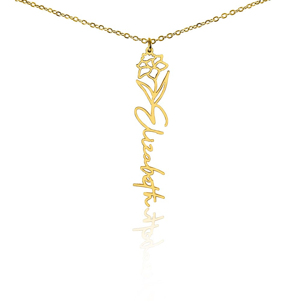 To My Cherished Mother-in-Law | Flower Name Custom Name Necklace