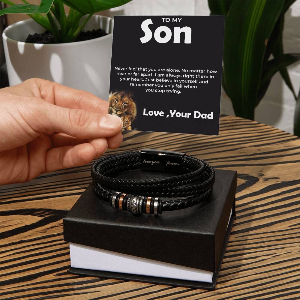 To My Brave Son | Infinite Love Bracelet Gift from Dad | Son Birthday Gift, Graduation Gift