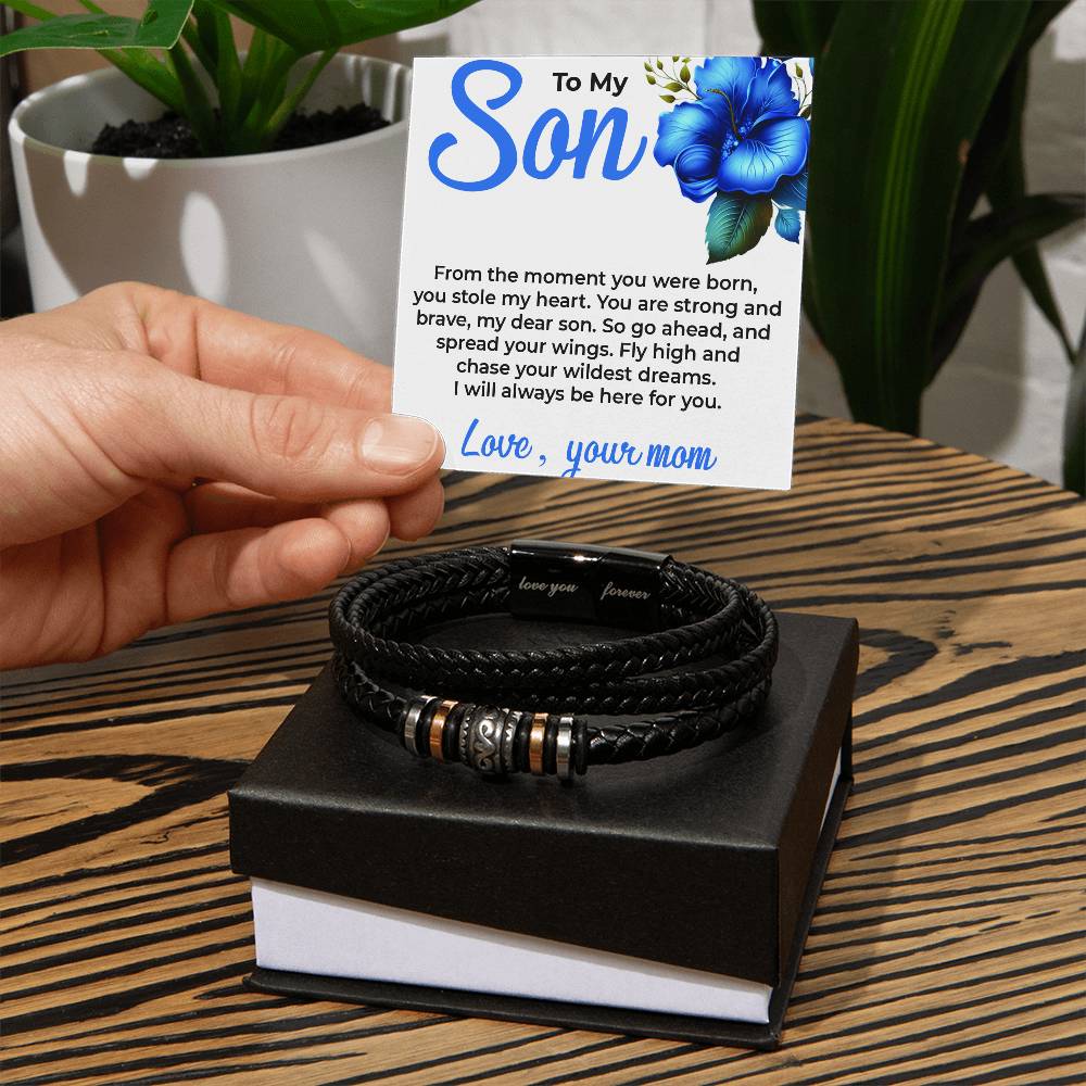To My Dear Son | Infinite Love Bracelet Gift from Mom | Custom Jewelry for Sons from Mothers