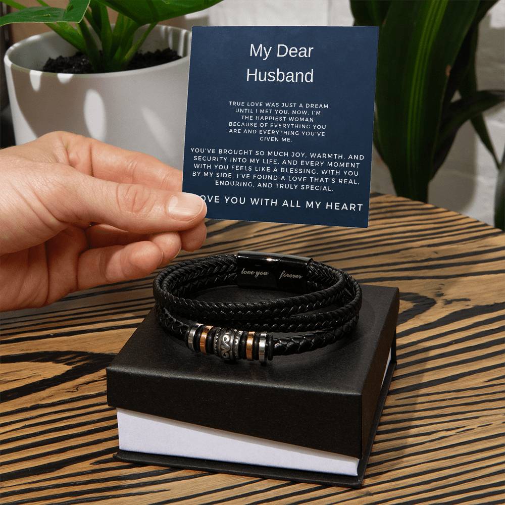 My Dear Husband | Infinite Bracelet Gift | Elegant Keepsake for Love | Gift from Wife to Husband