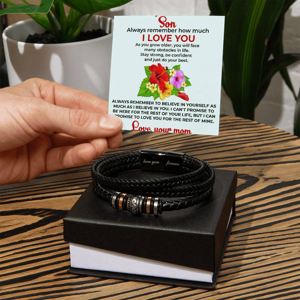 To My Beautiful Boy | Infinite Love Bracelet Gift from Mom | Thoughtful Gift for Son on Birthday or Holiday