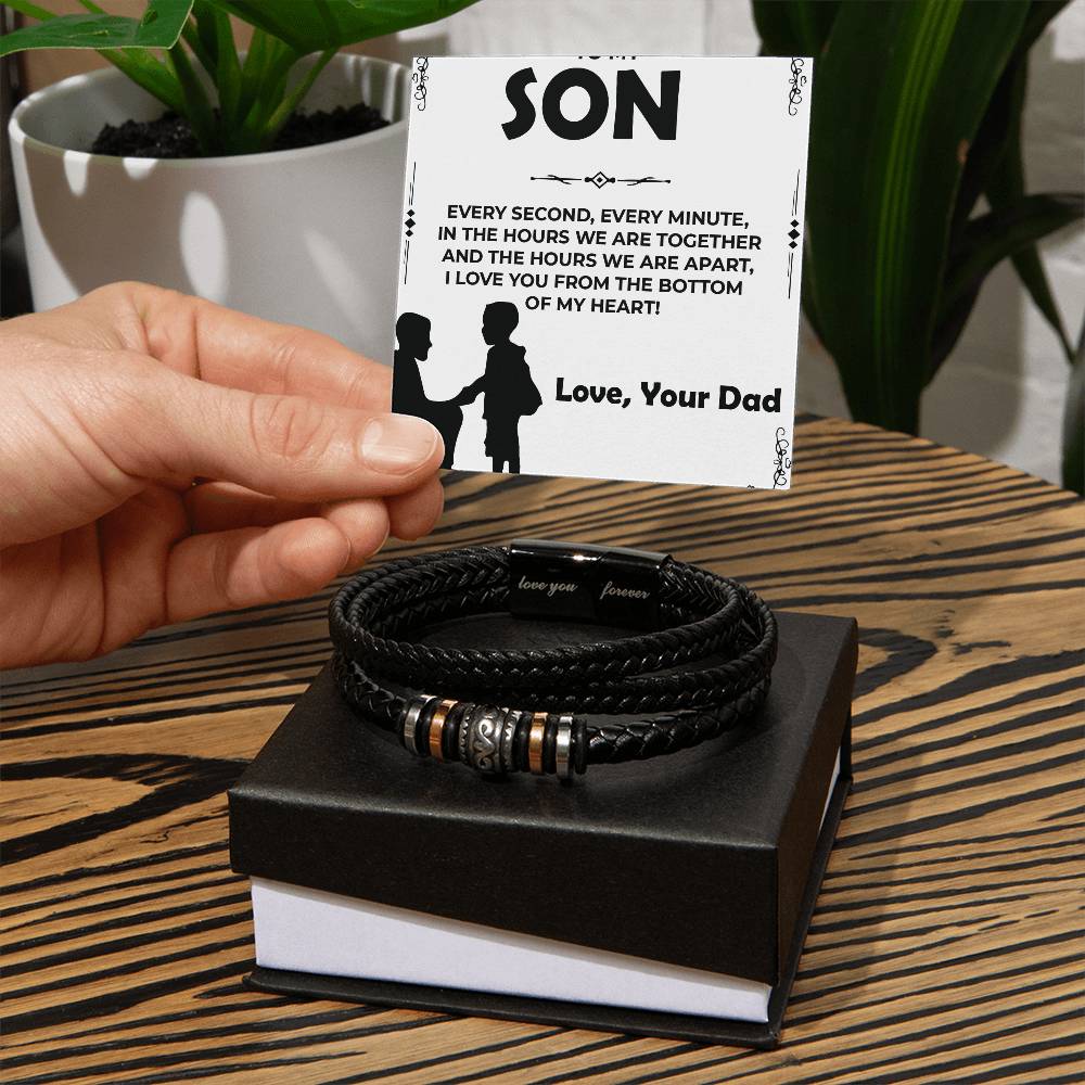 Dear Son | Infinite Love Bracelet Gift for Son from Dad | Encouragement Bracelet for Son