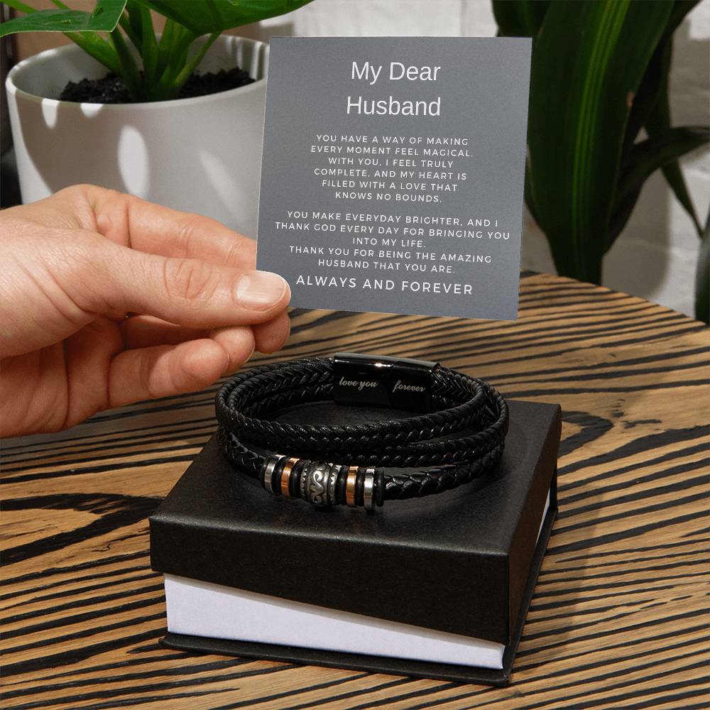 To My Man | Infinite Bracelet Gift | Romantic Keepsake for Husbands | Gift from Wife to Husband