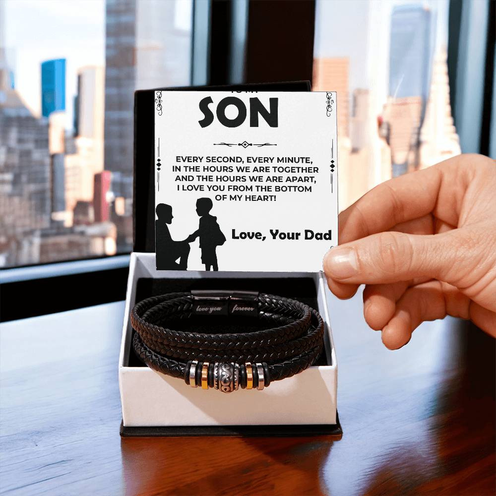 Dear Son | Infinite Love Bracelet Gift for Son from Dad | Encouragement Bracelet for Son