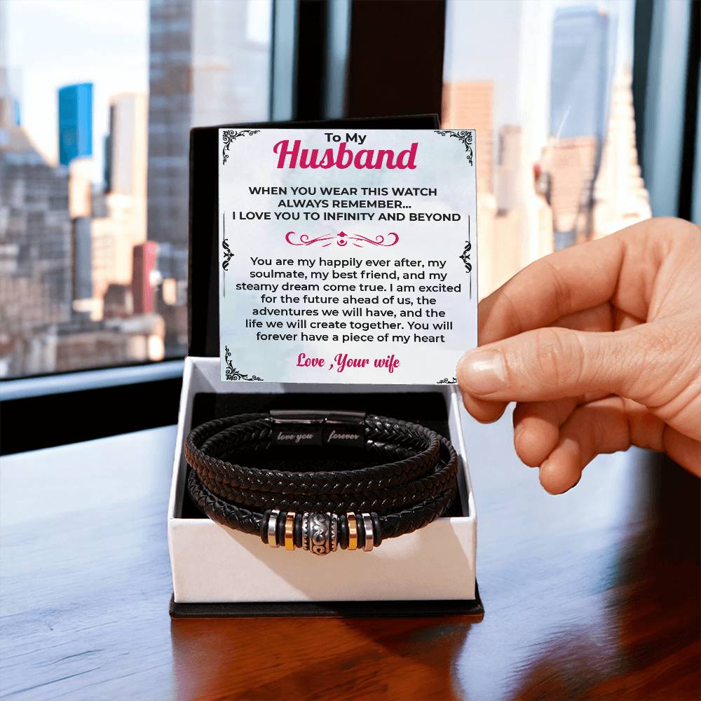 To My Husband | Infinite Bracelet Gift | Timeless Jewelry for Him | Gift from Wife to Husband