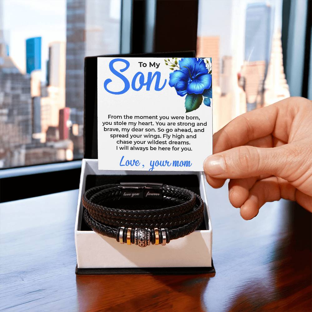 To My Dear Son | Infinite Love Bracelet Gift from Mom | Custom Jewelry for Sons from Mothers