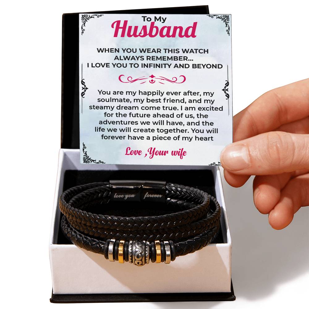 To My Husband | Infinite Bracelet Gift | Timeless Jewelry for Him | Gift from Wife to Husband