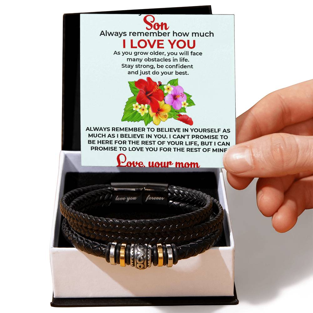 To My Beautiful Boy | Infinite Love Bracelet Gift from Mom | Thoughtful Gift for Son on Birthday or Holiday