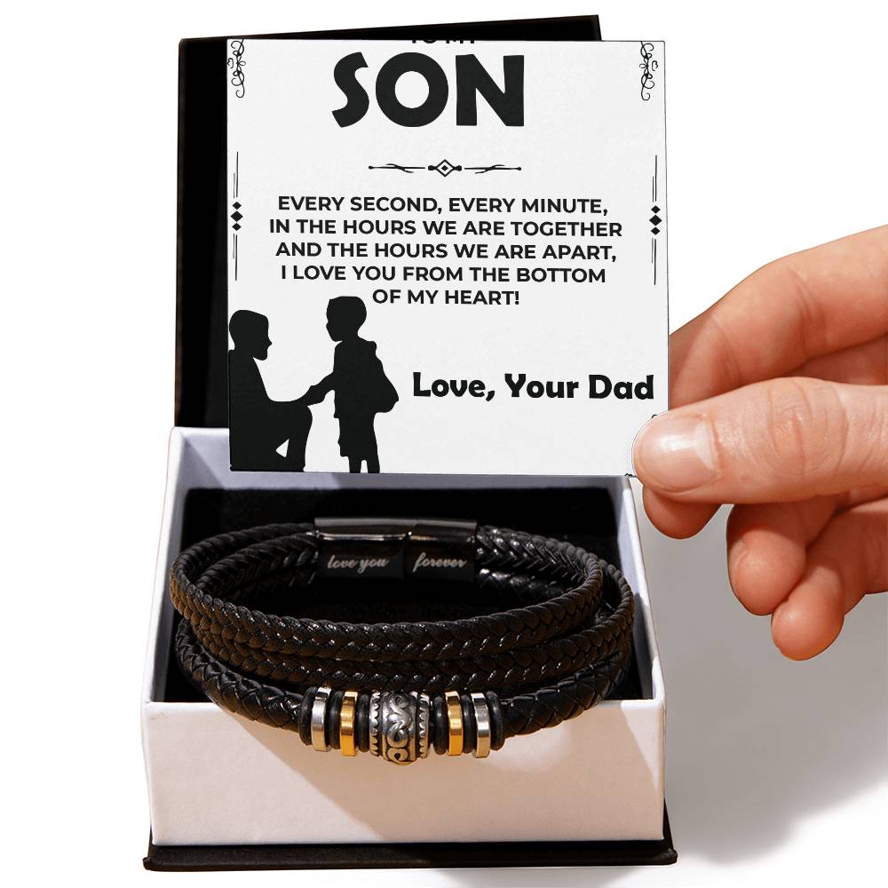 Dear Son | Infinite Love Bracelet Gift for Son from Dad | Encouragement Bracelet for Son