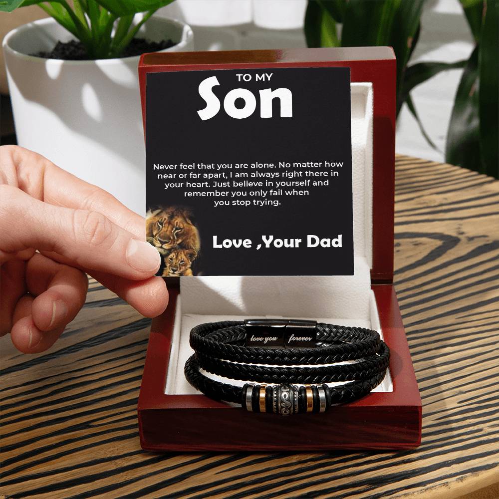 To My Brave Son | Infinite Love Bracelet Gift from Dad | Son Birthday Gift, Graduation Gift