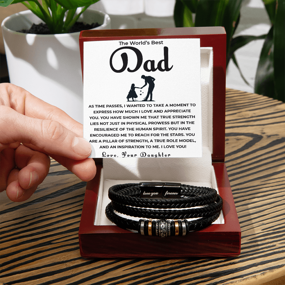 Forever Your Little Girl – Beaded Bracelet for Dad | Special Father's Day Gift from Daughter