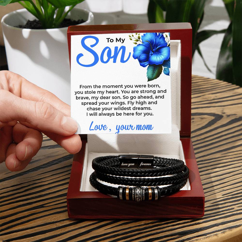 To My Dear Son | Infinite Love Bracelet Gift from Mom | Custom Jewelry for Sons from Mothers