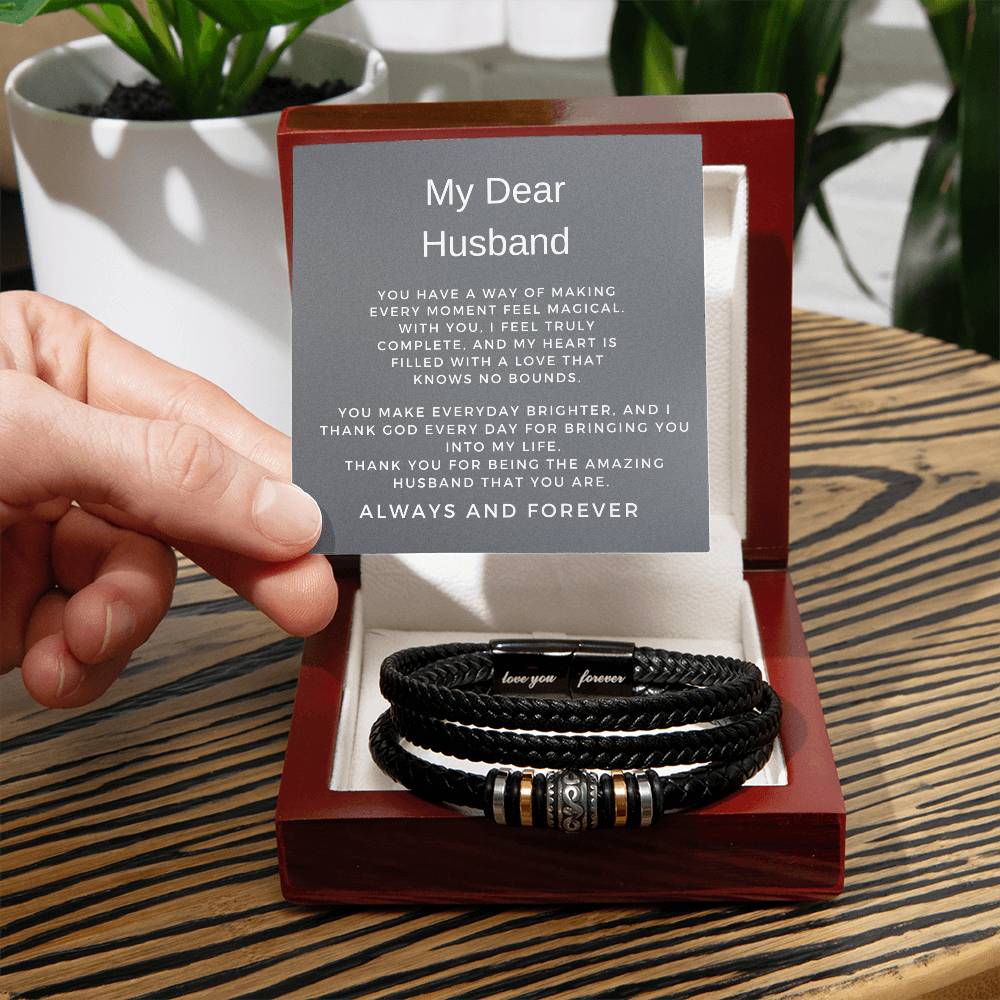 To My Man | Infinite Bracelet Gift | Romantic Keepsake for Husbands | Gift from Wife to Husband