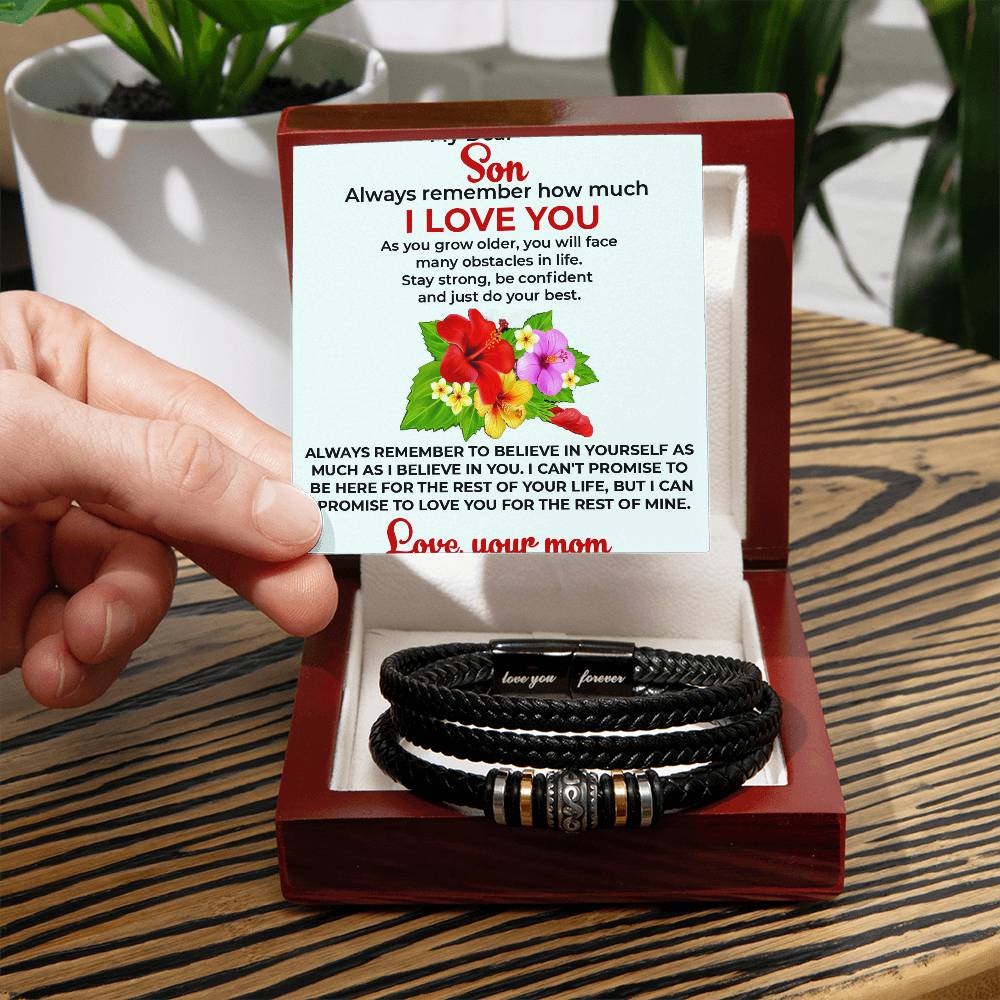 To My Beautiful Boy | Infinite Love Bracelet Gift from Mom | Thoughtful Gift for Son on Birthday or Holiday