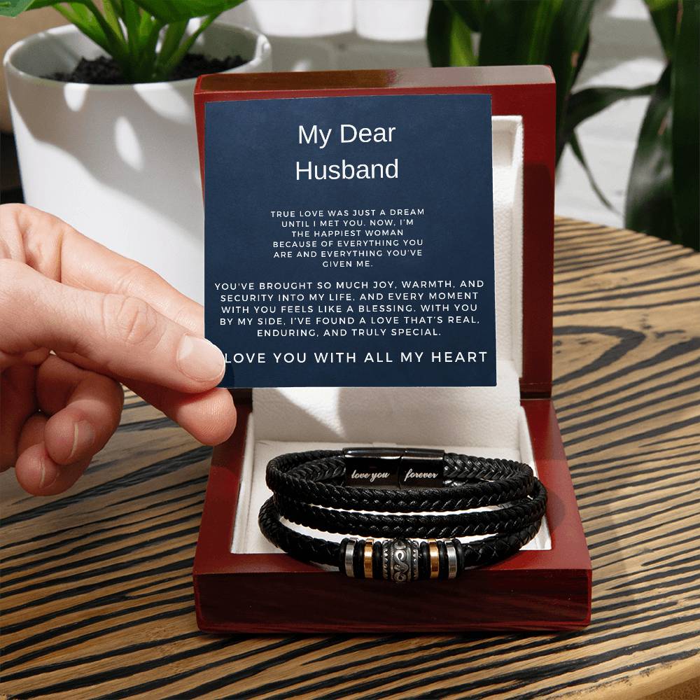 My Dear Husband | Infinite Bracelet Gift | Elegant Keepsake for Love | Gift from Wife to Husband