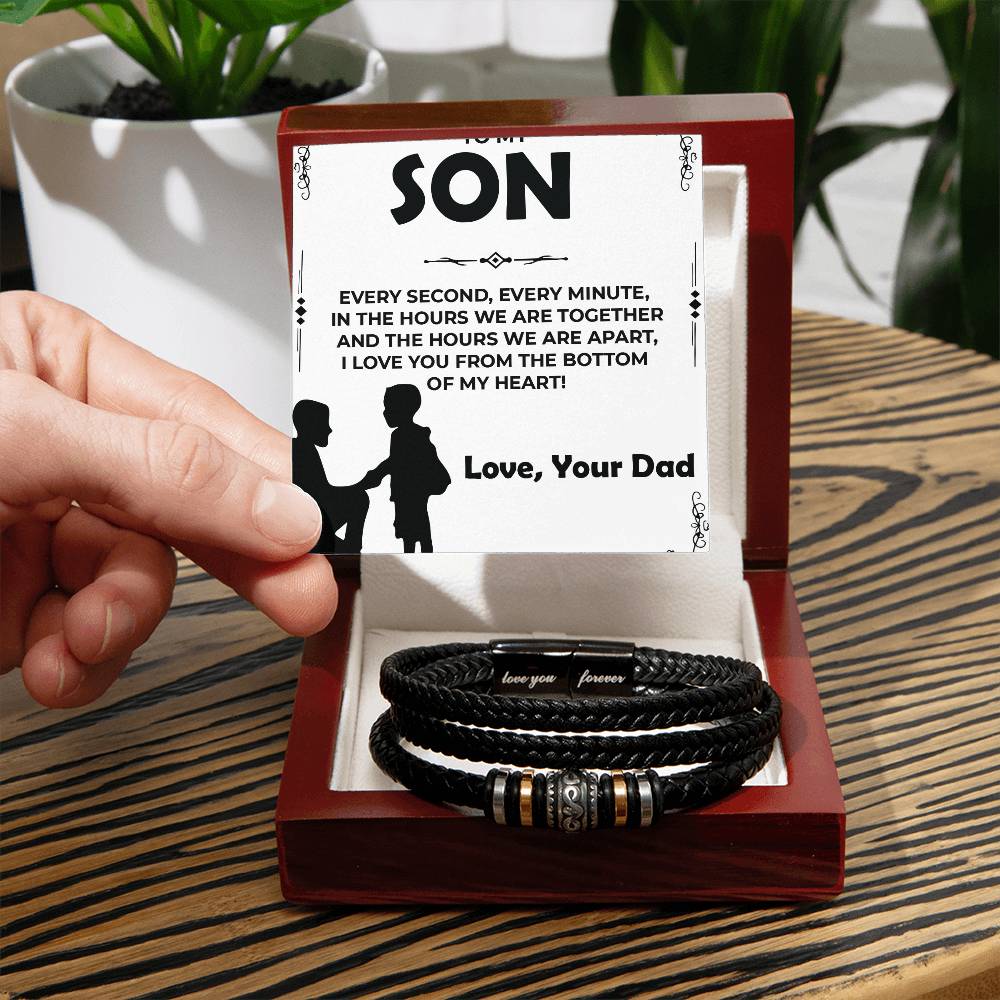 Dear Son | Infinite Love Bracelet Gift for Son from Dad | Encouragement Bracelet for Son